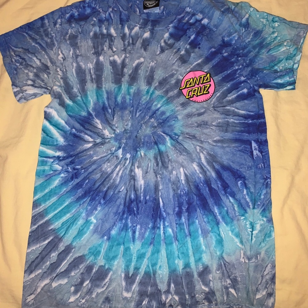 blue tie-dye santa cruz t-shirt